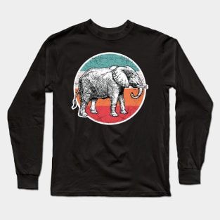 Vintage Retro Elephant Long Sleeve T-Shirt